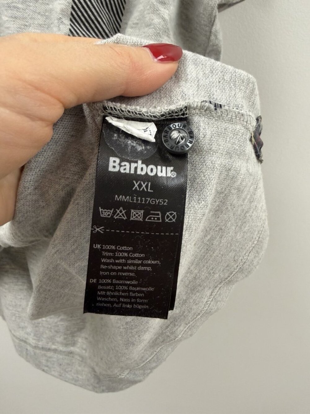 Barbour Blaine Tartan Short Sleeved Polo Shirt Classic Casual Preppy Sz XXL Grey - Picture 4 of 10